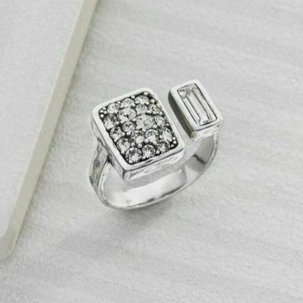 Silpada crystal cuff ring size 6